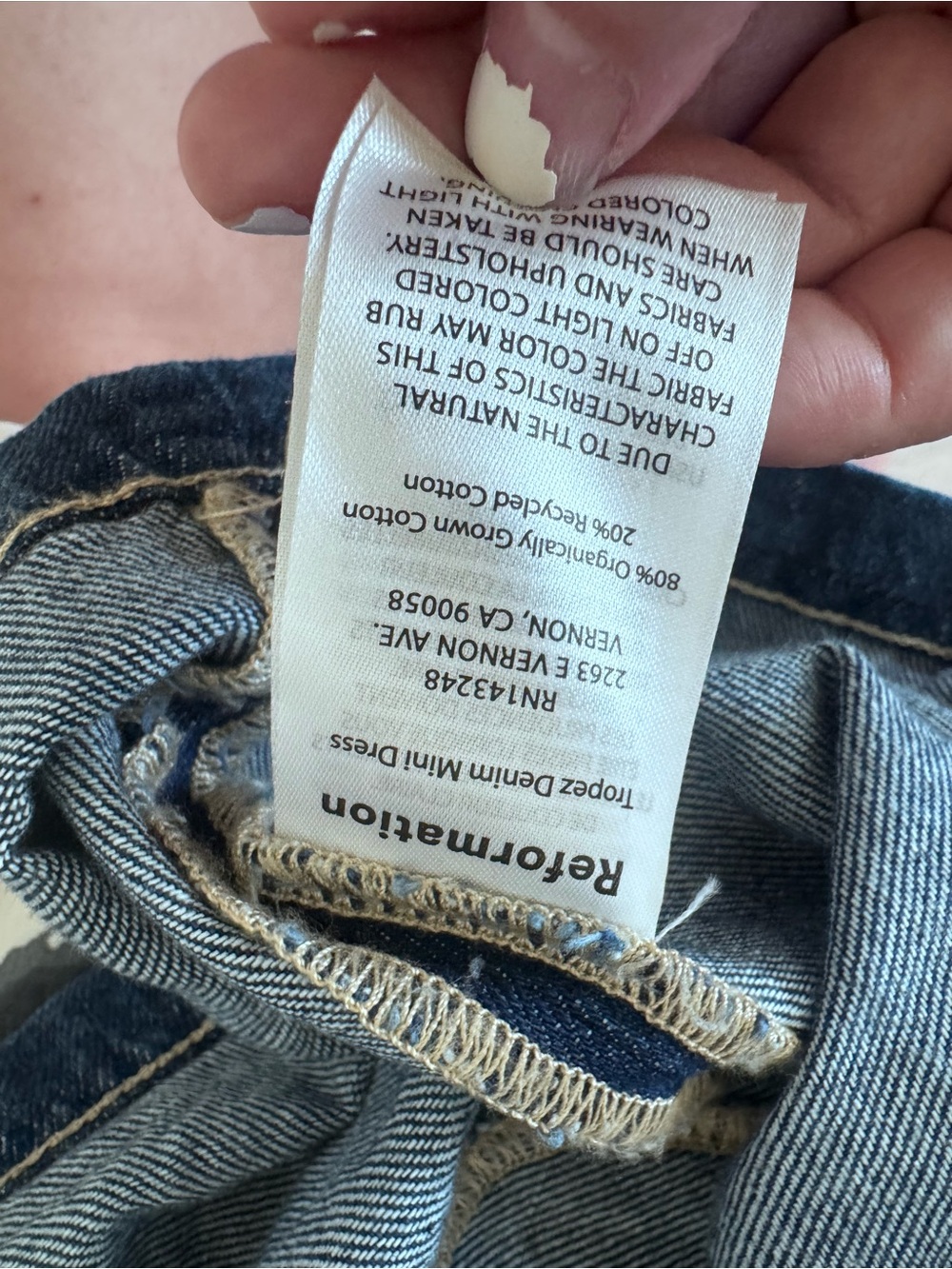 Reformation Jeans Blue and White Label - Picture 8 of 8